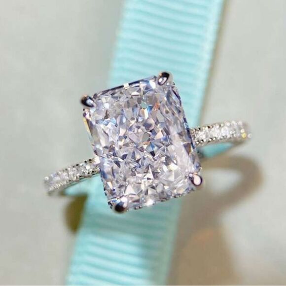 Silver Ring with Clear Stone - Picture 2 of 4